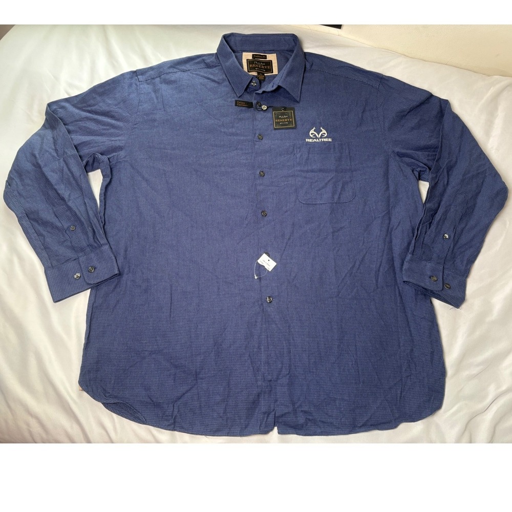 Jos. A. Bank Reserve Shirt Mens XL Blue NEW Cotton Cashmere Realtree Logo